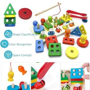 Bee Clipping Game - Colorful Wooden Toy